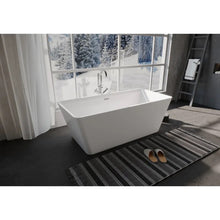 Load image into Gallery viewer, 59 Inch Harmony Acrylic Freestanding Bathtub Soaking Tub in White Splicing Color Freestanding Modern Design Bathtub - Free standing tub Dimension 59 W x 31.5 D x 22.8 H Inch
