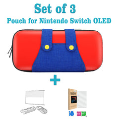 Mario Denim Pants Design Travel Pouch and Cover Case for Nintendo Switch OLED