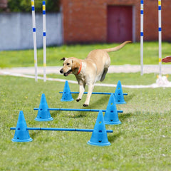 Dog Agility Cone Hurdle Agility Set- Adjustable Big to Small Dogs- Set of 3