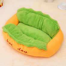 Load image into Gallery viewer, Cotton Washable Cushion Hot Dog Puppy and Cats Bed Kennel Nest
