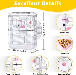 Angry Factory 2 Level Hamster Cage with Small Animals Accessories 2