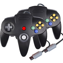 Load image into Gallery viewer, Family 4 Pack 1.8m/6FT Nintendo Retro N64 Controllers, Black, White, Grey, Gold 1
