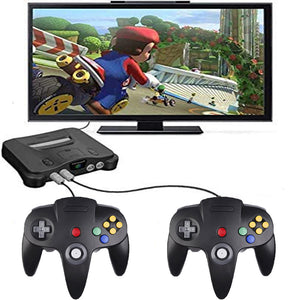 Family 4 Pack 1.8m/6FT Nintendo Retro N64 Controllers, Black, White, Grey, Gold 8