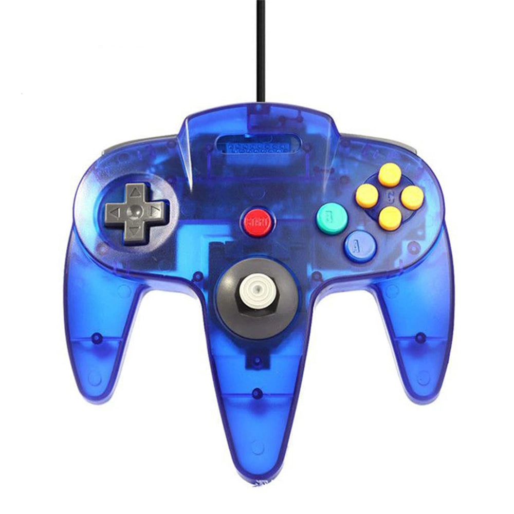 2 Pack N64 Wired Controller for Retro Nintendo 64 - Transparent Blue 3