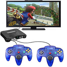 Load image into Gallery viewer, 2 Pack N64 Wired Controller for Retro Nintendo 64 - Transparent Blue 6
