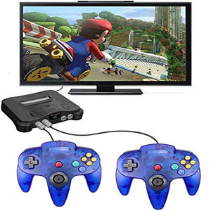 2 Pack N64 Wired Controller for Retro Nintendo 64 - Transparent Blue 6