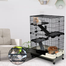 Load image into Gallery viewer, 32 Inch Small Animal Cage with 3 Open Top Design for Small animals, Bunny, Guinea Pig, Rabbit, Hamster, Newborn Kitten 0
