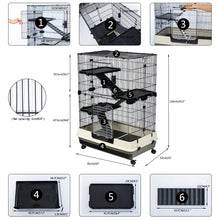 Load image into Gallery viewer, 32 Inch Small Animal Cage with 3 Open Top Design for Small animals, Bunny, Guinea Pig, Rabbit, Hamster, Newborn Kitten 6
