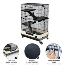 Load image into Gallery viewer, 32 Inch Small Animal Cage with 3 Open Top Design for Small animals, Bunny, Guinea Pig, Rabbit, Hamster, Newborn Kitten 7
