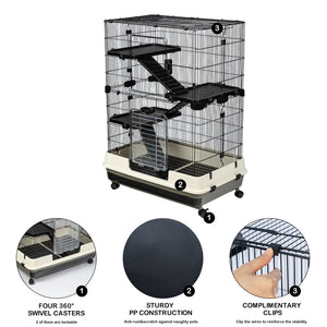 32 Inch Small Animal Cage with 3 Open Top Design for Small animals, Bunny, Guinea Pig, Rabbit, Hamster, Newborn Kitten 7