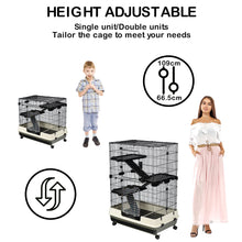 Load image into Gallery viewer, 32 Inch Small Animal Cage with 3 Open Top Design for Small animals, Bunny, Guinea Pig, Rabbit, Hamster, Newborn Kitten 8
