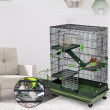 Load image into Gallery viewer, 32 Inch Small Animal Cage with 3 Open Top Design for Small animals, Bunny, Guinea Pig, Rabbit, Hamster, Newborn Kitten Green
