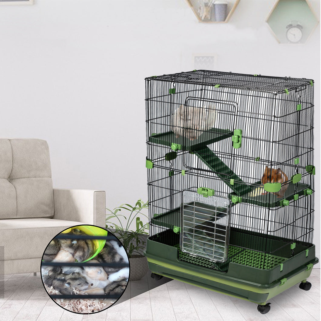 32 Inch Small Animal Cage with 3 Open Top Design for Small animals, Bunny, Guinea Pig, Rabbit, Hamster, Newborn Kitten Green