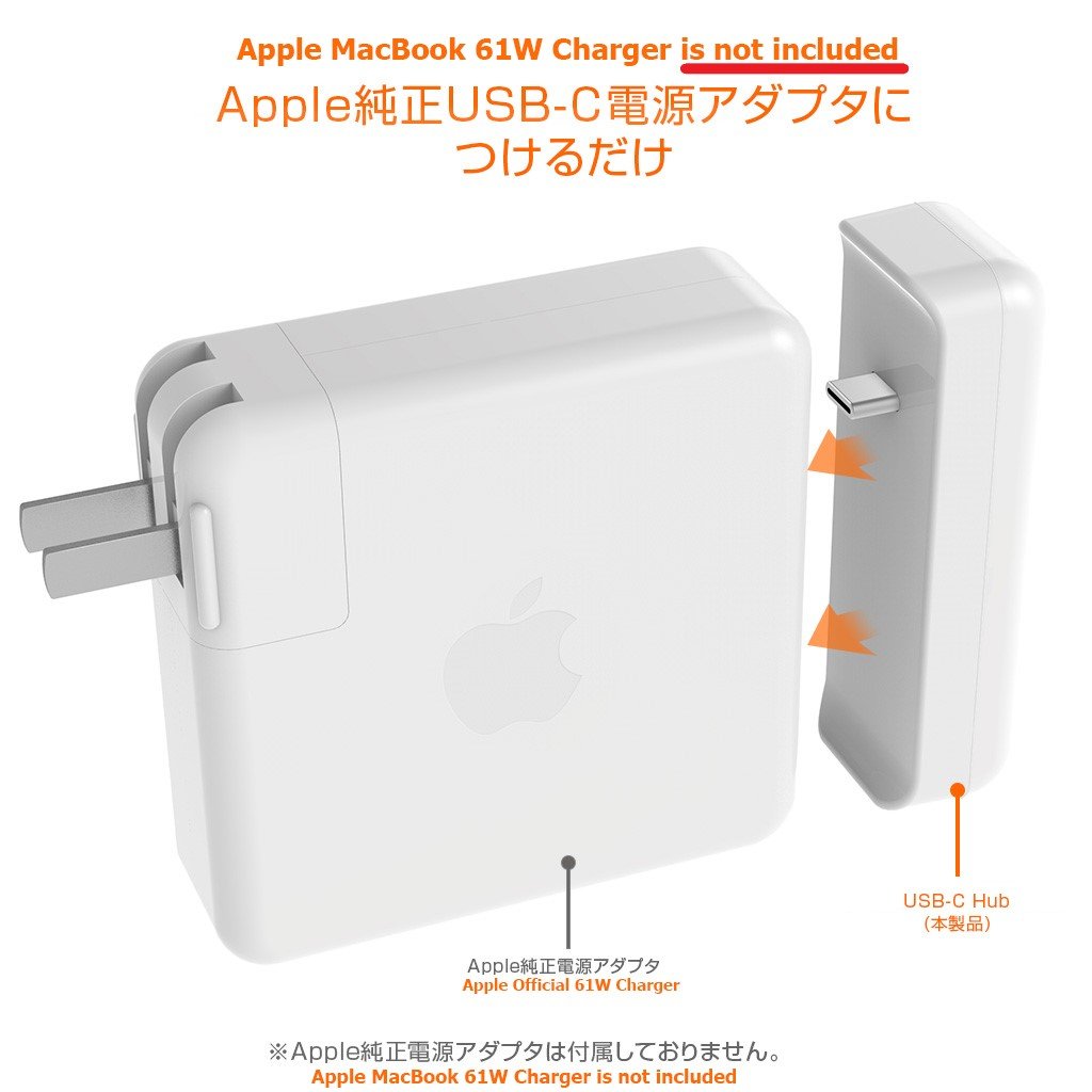 Power Adapter USB-C High-Speed-Charge-and-Sync Hub Works for 2016-2019 Release MacBook Pro 13-inch's 61W Charger 0