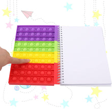 將圖片載入圖庫檢視器 Bubble Fidget Pop It Rainbow A5 Notebook Relieve Stress Squeeze Sensory Notepad Perfect for Children and Adults to Use
