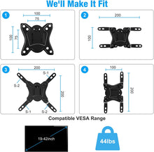 Load image into Gallery viewer, C-MOUNTS 19-43 Inch Flat Curved Screen Full Motion TV Monitor Wall Mount TV Bracket
