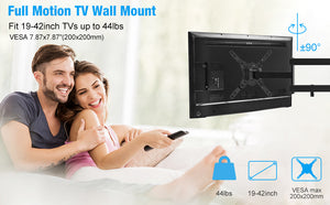 C-MOUNTS 19-43 Inch Flat Curved Screen Full Motion TV Monitor Wall Mount TV Bracket