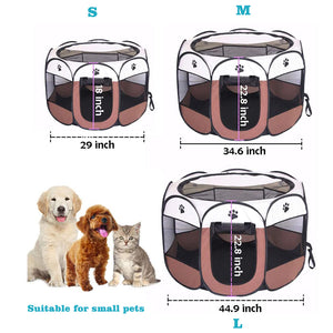 Cats Dogs Foldable Pet Exercise Pen Playpen Tents Playground for Small Pets
