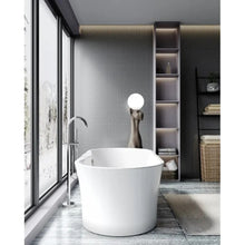 將圖片載入圖庫檢視器 59 Inch Crystal Acrylic Freestanding Bathtub Soaking Tub in White Splicing Color Freestanding Modern Design Bathtub - Free standing tub Dimension 59 L x 29.5 W x 23.2 H Inch
