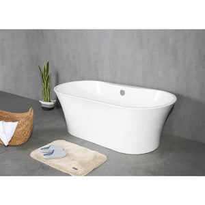 59 Inch Crystal Acrylic Freestanding Bathtub Soaking Tub in White Splicing Color Freestanding Modern Design Bathtub - Free standing tub Dimension 59 L x 29.5 W x 23.2 H Inch