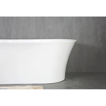 Load image into Gallery viewer, 59 Inch Crystal Acrylic Freestanding Bathtub Soaking Tub in White Splicing Color Freestanding Modern Design Bathtub - Free standing tub Dimension 59 L x 29.5 W x 23.2 H Inch
