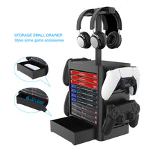 Load image into Gallery viewer, Game Room Decor Gaming Storage Tower Stand for Playstation PS5, Xbox X 4
