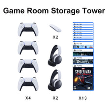 Load image into Gallery viewer, Game Room Decor Gaming Storage Tower Stand for Playstation PS5, Xbox X 7
