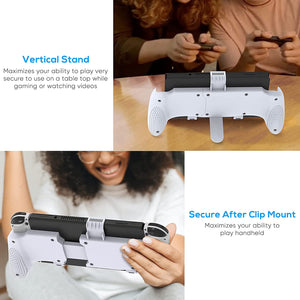 Handle Grip with Kickstand Back Cover for Nintendo Switch OLED 2021 Model, Switch or Switch Lite White 10