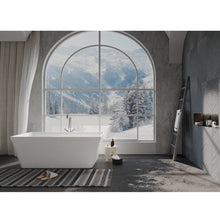 將圖片載入圖庫檢視器 59 Inch Harmony Acrylic Freestanding Bathtub Soaking Tub in White Splicing Color Freestanding Modern Design Bathtub - Free standing tub Dimension 59 W x 31.5 D x 22.8 H Inch
