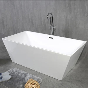 59 Inch Harmony Acrylic Freestanding Bathtub Soaking Tub in White Splicing Color Freestanding Modern Design Bathtub - Free standing tub Dimension 59 W x 31.5 D x 22.8 H Inch