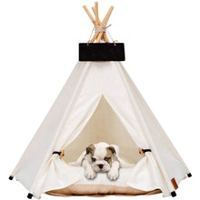 將圖片載入圖庫檢視器 Pet Teepee Tent for Small Dogs or Cats Portable Puppy Sweet Bed Washable Houses with Cushion 0
