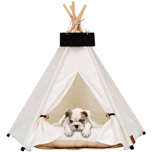 Pet Teepee Tent for Small Dogs or Cats Portable Puppy Sweet Bed Washable Houses with Cushion 0