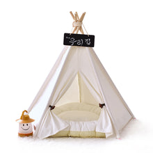將圖片載入圖庫檢視器 Pet Teepee Tent for Small Dogs or Cats Portable Puppy Sweet Bed Washable Houses with Cushion 1
