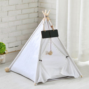 Pet Teepee Tent for Small Dogs or Cats Portable Puppy Sweet Bed Washable Houses with Cushion 3