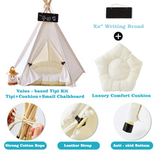 將圖片載入圖庫檢視器 Pet Teepee Tent for Small Dogs or Cats Portable Puppy Sweet Bed Washable Houses with Cushion 7

