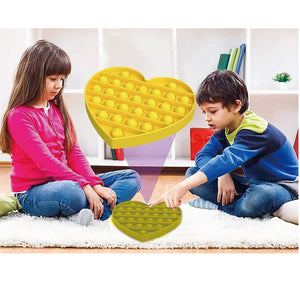 Heart Push Pop It Sensory Fidget Toys Stress Relieve Fidgetget for Anxiety Relief Educational Toys for Special Needs Kids and Family, Perfect Sensory Fidget for Autistic, ADHD, Autism to Help Focus