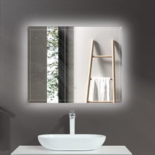 Load image into Gallery viewer, TONA 29 x 30 Inch LED Light Makeup Bathroom Mirror Wall Mounted Aluminum Bathroom Vanity Decor
