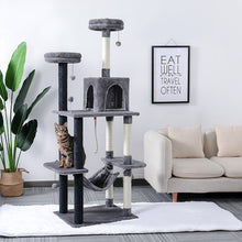 Load image into Gallery viewer, Extra Big Cat Tree with Feeding Bowl, Cat Condos with Sisal Poles, Hammock and Cave, Padded Platform, Climbing Tree for Cats, Anti-toppling Devices

