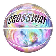 Load image into Gallery viewer, Holographic Reflective Basketball Indoor Outdoor Leather Basketball Official Size 7/29.5&quot;
