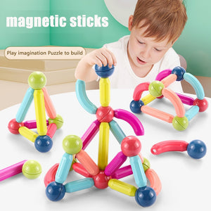 Large Magnetic Sticks construction set Building Blocks Set Kids Educational Toys For Children Magnetic Toy Bricks balls for children