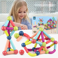 將圖片載入圖庫檢視器 Large Magnetic Sticks construction set Building Blocks Set Kids Educational Toys For Children Magnetic Toy Bricks balls for children
