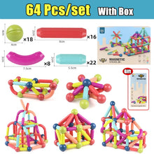 將圖片載入圖庫檢視器 Large Magnetic Sticks construction set Building Blocks Set Kids Educational Toys For Children Magnetic Toy Bricks balls for children
