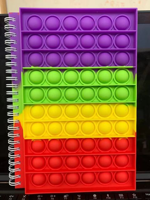 Bubble Fidget Pop It Rainbow A5 Notebook Relieve Stress Squeeze Sensory Notepad Perfect for Children and Adults to Use